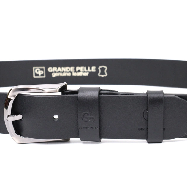 Ремінь Grande Pelle Під джинси з натуральної шкіри Чорний (11686) - зображення 2