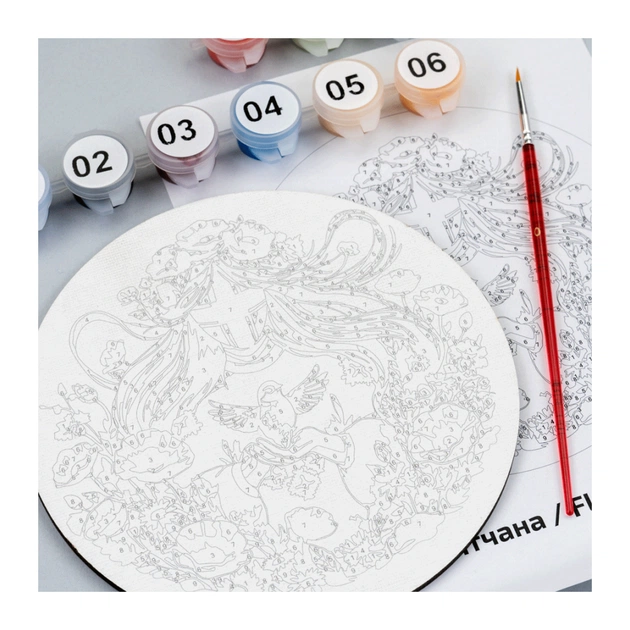 Картина по номерам Rosa Заквітчана", кругла, 15 см, з мольбертом (4823098548720) - picture 4