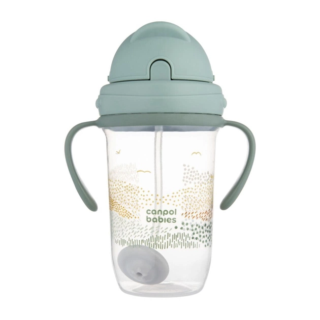 Поильник-непроливайка Canpol babies MOUNTAINS з трубочкою і обтяжувачем, 270 мл, зелена (56/620_gre) - изображение 4