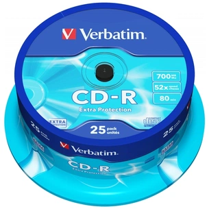 Диск CD Verbatim CD-R 700Mb 52x Cake box 25шт Extra (43432) изображение 1
