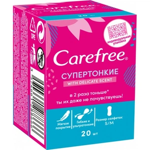 Щоденні прокладки Carefree with Cotton feel 20 шт. (3574661288666) зображення 1