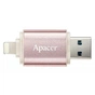 USB флеш накопичувач Apacer 16GB AH190 Rose Gold USB 3.1/Lightning (AP16GAH190H-1) - зменшене зображення 4