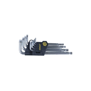 Ключ Sigma набір TORX 9шт T10-T50мм CrV, довгі з отвором (4022231) зображення 1