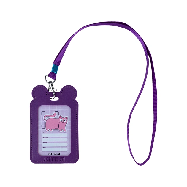 Бейдж Kite вертикальный на шнурке, фиолетовый (K24-296-1) - изображение 3