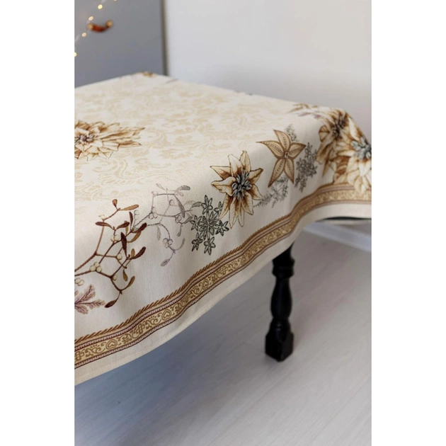 Скатертина Прованс гобеленова з велюром Золоте свято 135х300 см (036323) - picture 5