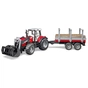 Спецтехніка Bruder трактор Massey Ferguson 7480 з навантажувачем і лісовим причепом 1:16 (02046) - зменшене зображення 1