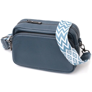 Сумка Vintage Жіноча крос-боді з натуральної шкіри Синя (22297) зображення 1