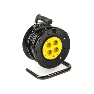 Мережевий подовжувач PowerPlant на катушке 20 м, 4 розетки, морозостойкий (JY-2002/20) (PPRA10M20S4L) зображення 1