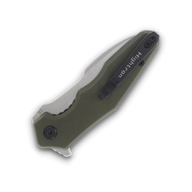 Ніж Hightron Mini Ventura, D2, G10, зелений, сталевий stonewash клинок (HK05GRNS) - зображення 7