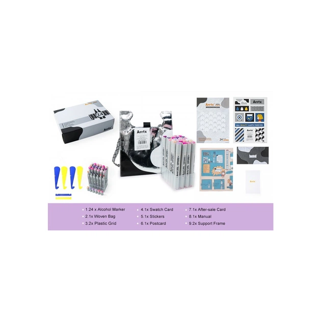 Художній маркер Arrtx Спиртові Oros ASM-03PL 24 кольори, фіолетові відтінки (LC302505) - picture 2