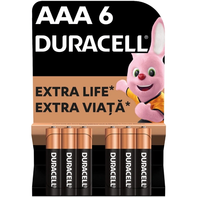 Батарейка Duracell AAA лужні 6 шт. в упаковці (5000394107472 / 81483511) - picture 1