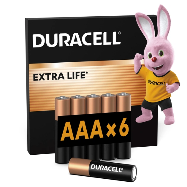 Батарейка Duracell AAA лужні 6 шт. в упаковці (5000394107472 / 81483511) - зображення 1