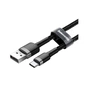 Дата кабель USB 2.0 AM to USB-C 1.0m 3A grey-black Baseus (CATKLF-BG1) - зменшене зображення 1