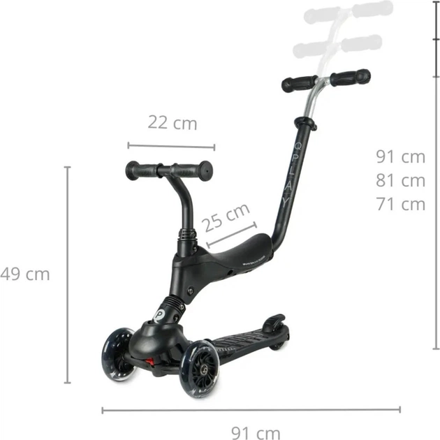 Самокат QPlay 5 в 1 Sema Pro Black (ST-004SemaProBlack) - picture 8