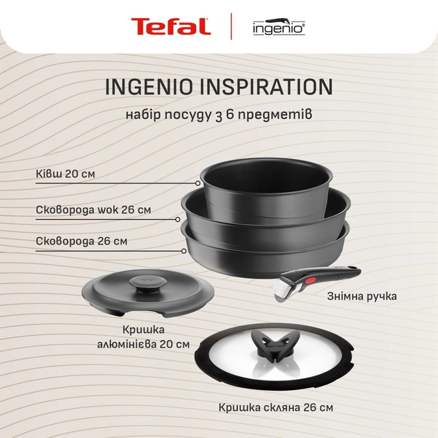 Набір посуду Tefal Ingenio Inspiration 6 предметів (L867S604) - picture 5