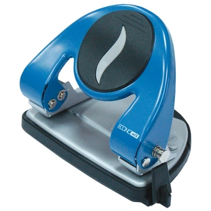 Діркопробивач Economix з лінійкою 20 аркушів Синій (E40117) зображення 1