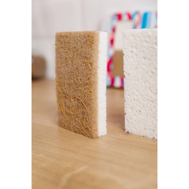 Губки кухонні Добра Господарочка Целюлозні З кокосовим волокном 2 шт. (4820086523073) - picture 6