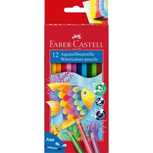 Олівці кольорові Faber-Castell акварельні , 12 кольорів + пензлик (114413) (1407) picture 1