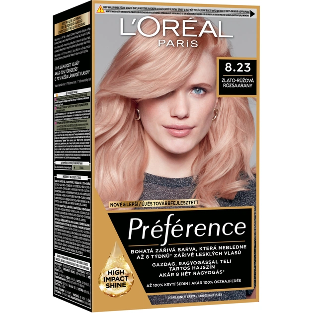 Фарба для волосся L'Oreal Paris Preference 8.23 - Рожеве золото (3600523577606/3600523577705) - изображение 1