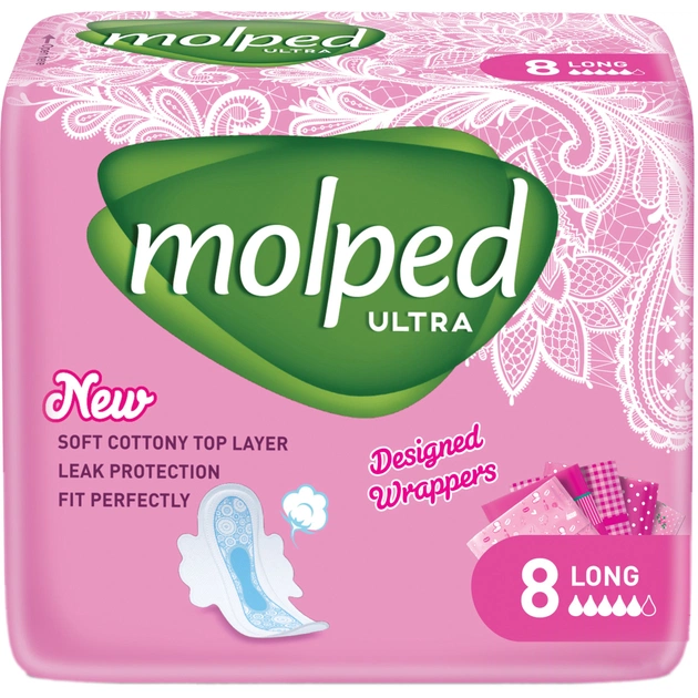 Гігієнічні прокладки Molped Ultra Long 5 крапель 8 шт. (8690536837601/8690536825127) - изображение 1