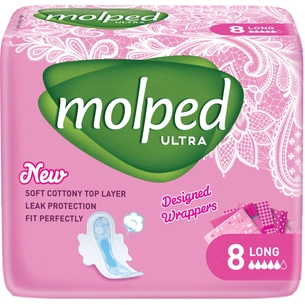Гігієнічні прокладки Molped Ultra Long 5 крапель 8 шт. (8690536837601/8690536825127) зображення 1