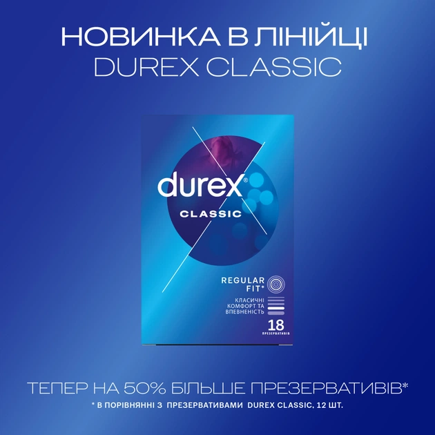 Презервативи Durex Classic латексні з силіконовою змазкою (класичні) 18 шт. (4820108005013) - picture 4