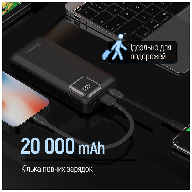Батарея універсальна ColorWay 20 000 mAh Optimal Power PD/22.5W, QC/3.0, Black (CW-PB200LPB5BK-PDD) - зображення 8