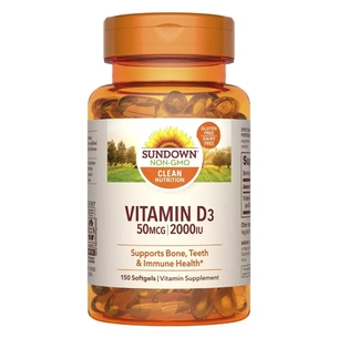Вітамін Sundown Вітамін D3, 2000 МО, Vitamin D3, Sundown Naturals, 150 гелевих капсул (SDN17621) зображення 1