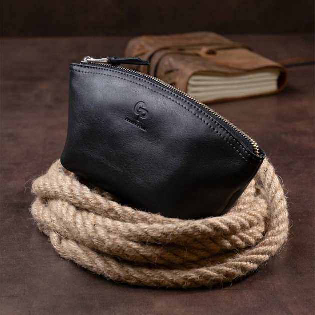 Косметичка Grande Pelle Зі шкіри Чорна (11302) - зображення 8