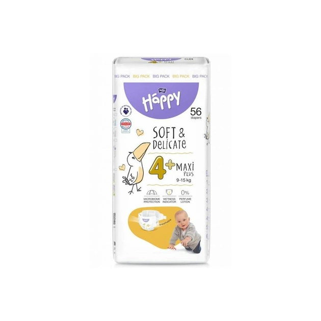 Підгузки Bella Happy 4+Maxi Plus 9-15 кг 56 шт (5900516605483) - зображення 1