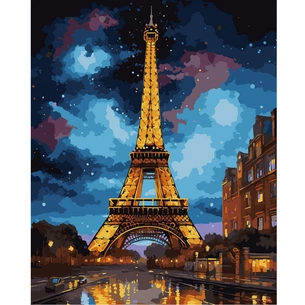 Картина по номерам Santi Ейфелева вежа, 40*50см, LED підсвітка (955097) зображення 1