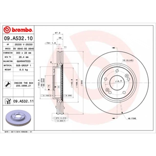 Гальмівний диск Brembo 09.A532.11 зображення 1