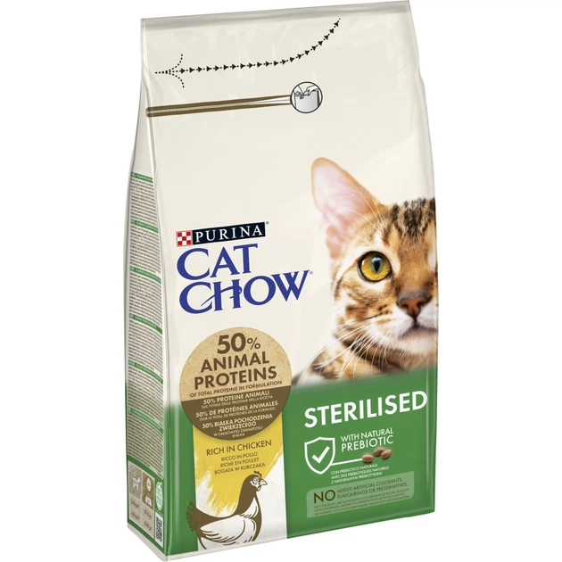 Сухий корм для кішок Purina Cat Chow Sterilised з куркою 1.5 кг (7613032233396) - picture 2