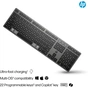 Клавіатура HP 720 Multi-Device Rechargeable Wireless/Bluetooth UA Black (9T5B1AA) - зменшене зображення 5