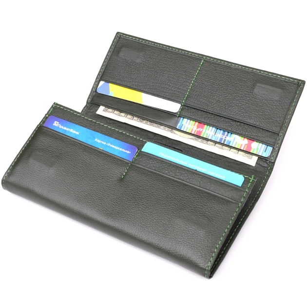 Гаманець ST Leather З натуральної шкіри Зелений (23067) - изображение 6