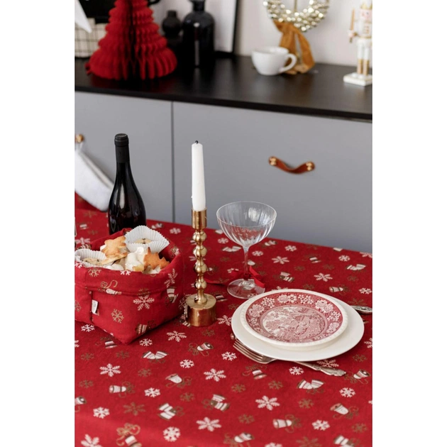 Скатертина Прованс Дзвіночки на червоному 136х136 см (036856) - picture 6