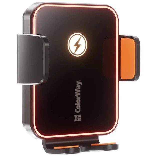 Універсальний автотримач ColorWay Ultra-mini. автозажим, Wireless Charger 15W Black (CW-CHAW069Q-BK) - picture 3