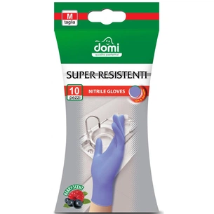 Рукавички господарські Domi универсальные одноразовые нитриловые M 10 шт (4823058309309) зображення 1