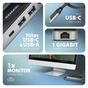 Концентратор AXAGON USB-C to 2xUSB-A + 1xUSB-C + HDMI + RJ45 + PD100W 0.2m grey (HMC-6GLN) - зменшене зображення 2