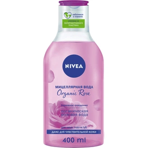 Міцелярна вода Nivea Organic Rose з натуральною рожевою водою 400 мл (4005900818584) зображення 1