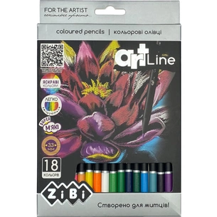 Олівці кольорові ZiBi Art Line круглі 18 кольорів (ZB.2433) зображення 1