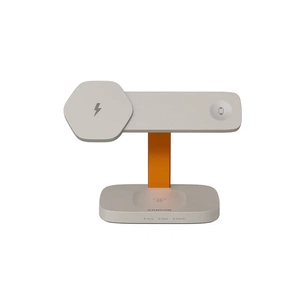 Зарядний пристрій Canyon wireless charger HEXAGON WCS-310 3in1 LightGrey/Orange (CNS-WCS310LGOR) зображення 1