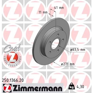 Гальмівний диск ZIMMERMANN 250.1366.20 зображення 1