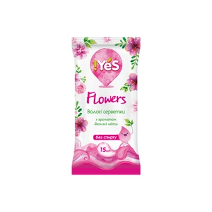 Вологі серветки !YES Весняні квіти 15 шт. (4820180331505) зображення 1