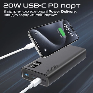 Універсальна мобільна батарея Promate Bolt-20PD Black 20000mAh изображение 1