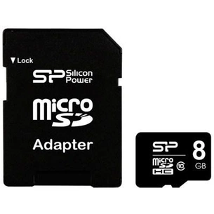 Карта пам'яті Silicon Power 8Gb microSDHC class 10 (SP008GBSTH010V10-SP) зображення 1