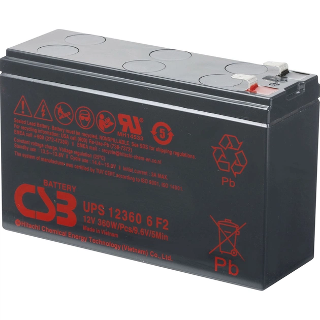 Батарея до ДБЖ CSB UPS123606F2 12V 6Ah (UPS123606F2) - зображення 1