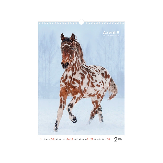 Календар Axent настінний А3 2026 р. Horses (8804-26-3-A) - изображение 3