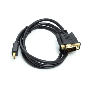 Кабель мультимедійний mini DisplayPort (M) to VGA (M), 1.0m, black PowerPlant (CA911998) зображення 1