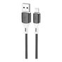 Дата кабель USB 2.0 AM to Lightning 1.0m silicone black Wibrand (WI.DC/MA1B-UL) - уменьшенное изображение 1